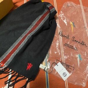 Paul Smith Black and Red Men's Scarf